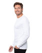 Threadfast Epic Unisex CVC Long Sleeve T-Shirt SOLID WHITE ModelSide