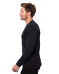 Threadfast Epic Unisex CVC Long Sleeve T-Shirt SOLID BLACK ModelSide