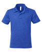 Team 365 Youth Zone Sonic Heather Performance Polo SP ROYAL HEATHER OFFront