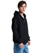 Jerzees Unisex Rugged Full-Zip Hooded Sweatshirt BLACK INK ModelSide